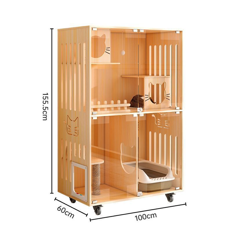 iv猫房子猫柜自由空间猫屋全景猫别墅实木猫笼家用室内超大猫窝定