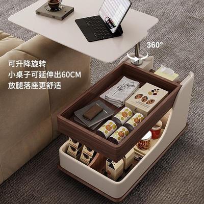 中古风可移动推车客厅家用升降折叠岩板茶几现代简约家用沙发边几
