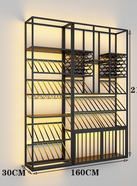 酒庄欧式铁艺酒架酒吧落地酒柜葡萄酒红酒收纳展示架置物架酒杯架