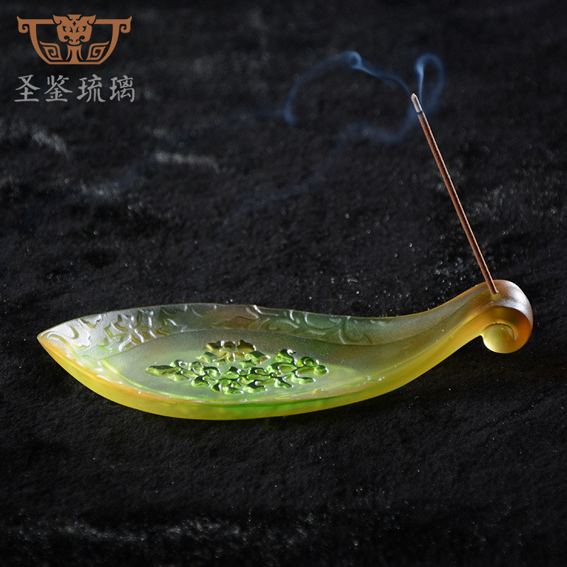琉璃佛门用品具香盘香禅意香线香道礼品归来佛艺厂家批发忍冬香插