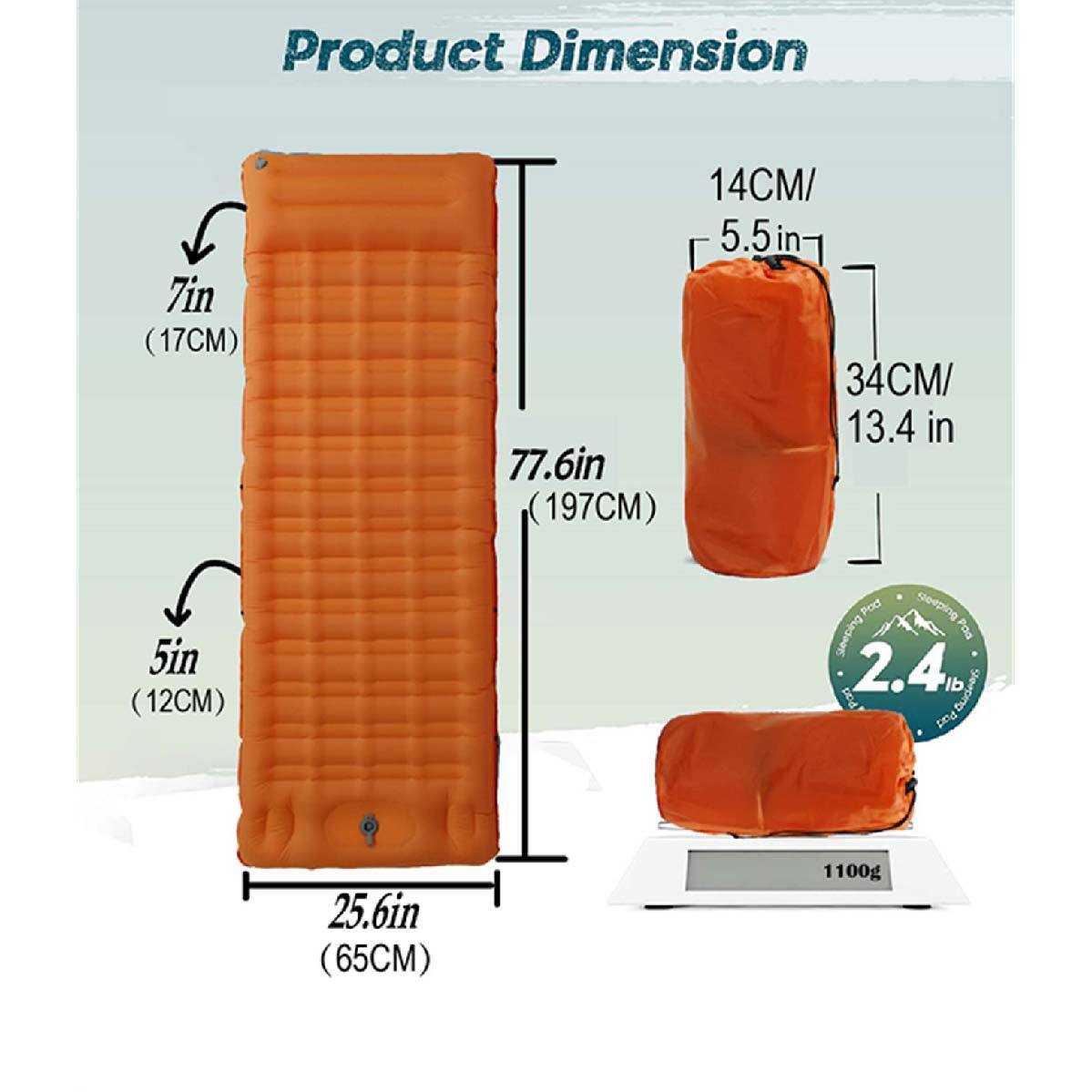 充气床垫款充气垫户外野营tpu拉带充气床加厚帐篷防滑舒适睡垫