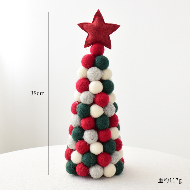圣诞装饰品羊毛毡迷你串桌面摆件diy羊毛球圣诞树圣诞花环装饰品