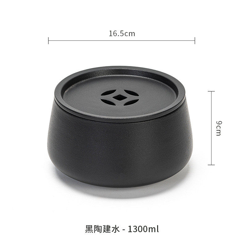 远山茶洗带盖建水废水桶家用简约陶瓷茶盆茶渣盂水缸建水大号茶桶
