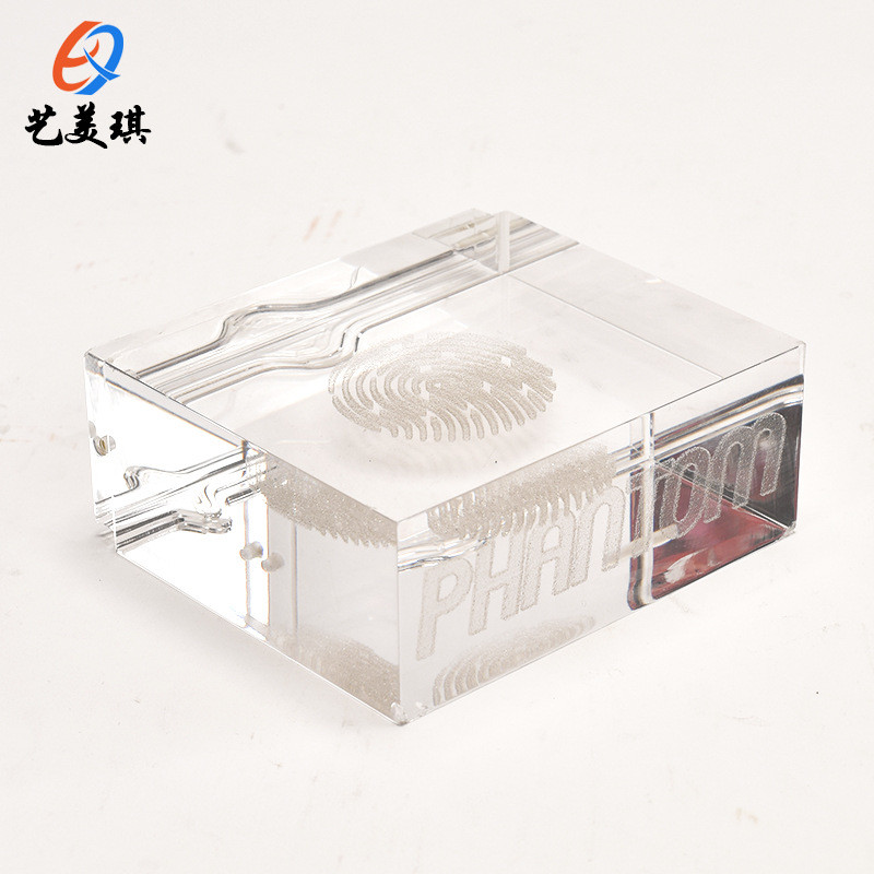 亚克力内雕展示牌透明桌面水晶奖牌定制有机玻璃立式广告牌加工