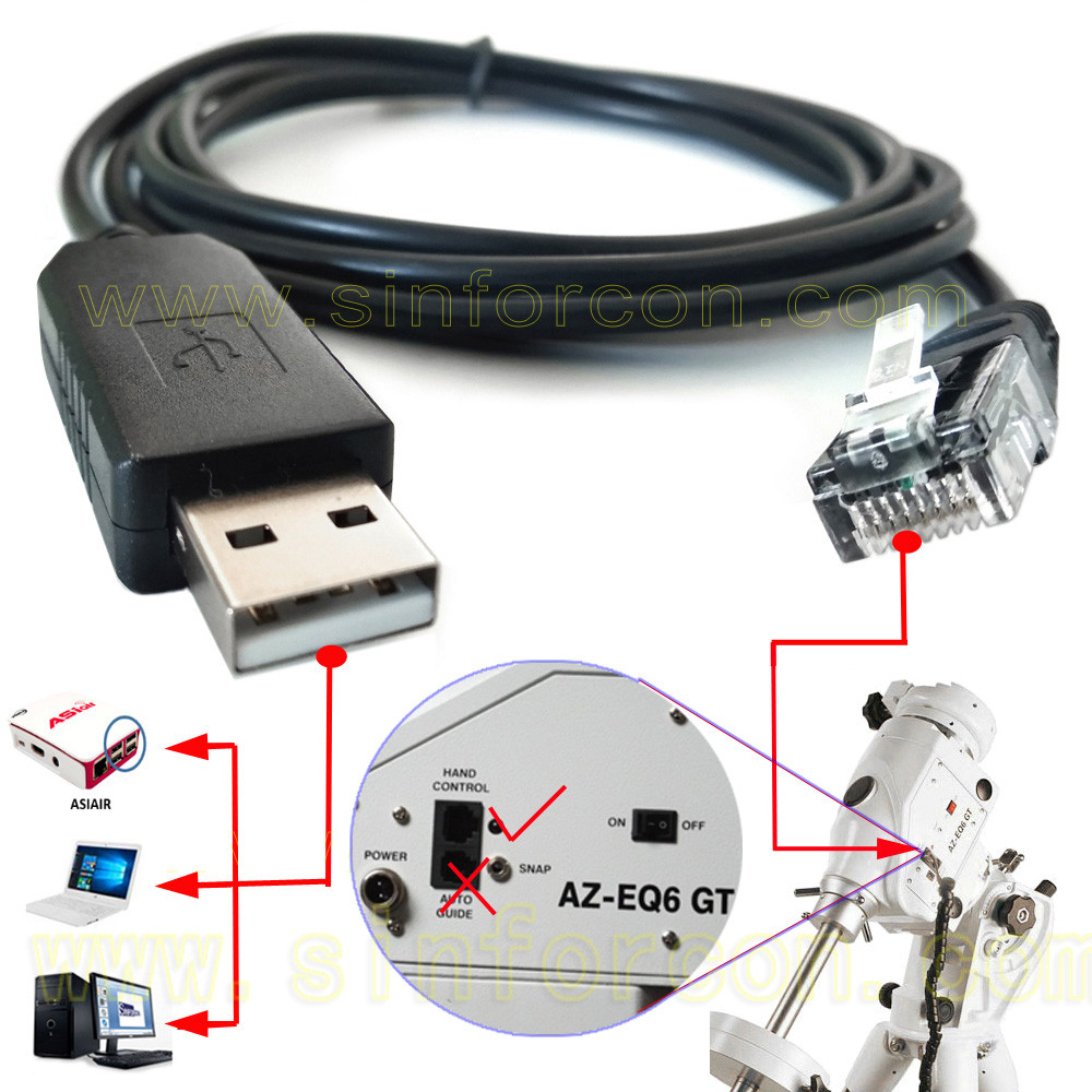 振旺盒子连信达赤道仪导星线 Asiar EQ6 EQ8 HEQ5 EQMOD EQDirect