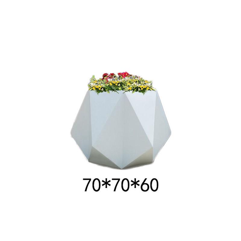 玻璃钢折纸菱形花盆户外落地酒店不规则商场创意花钵园林景观摆件