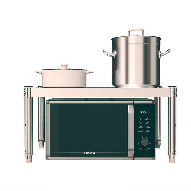 不锈钢厨房微波炉顶层置物架高35厘米单层台面整理组合灶台架子