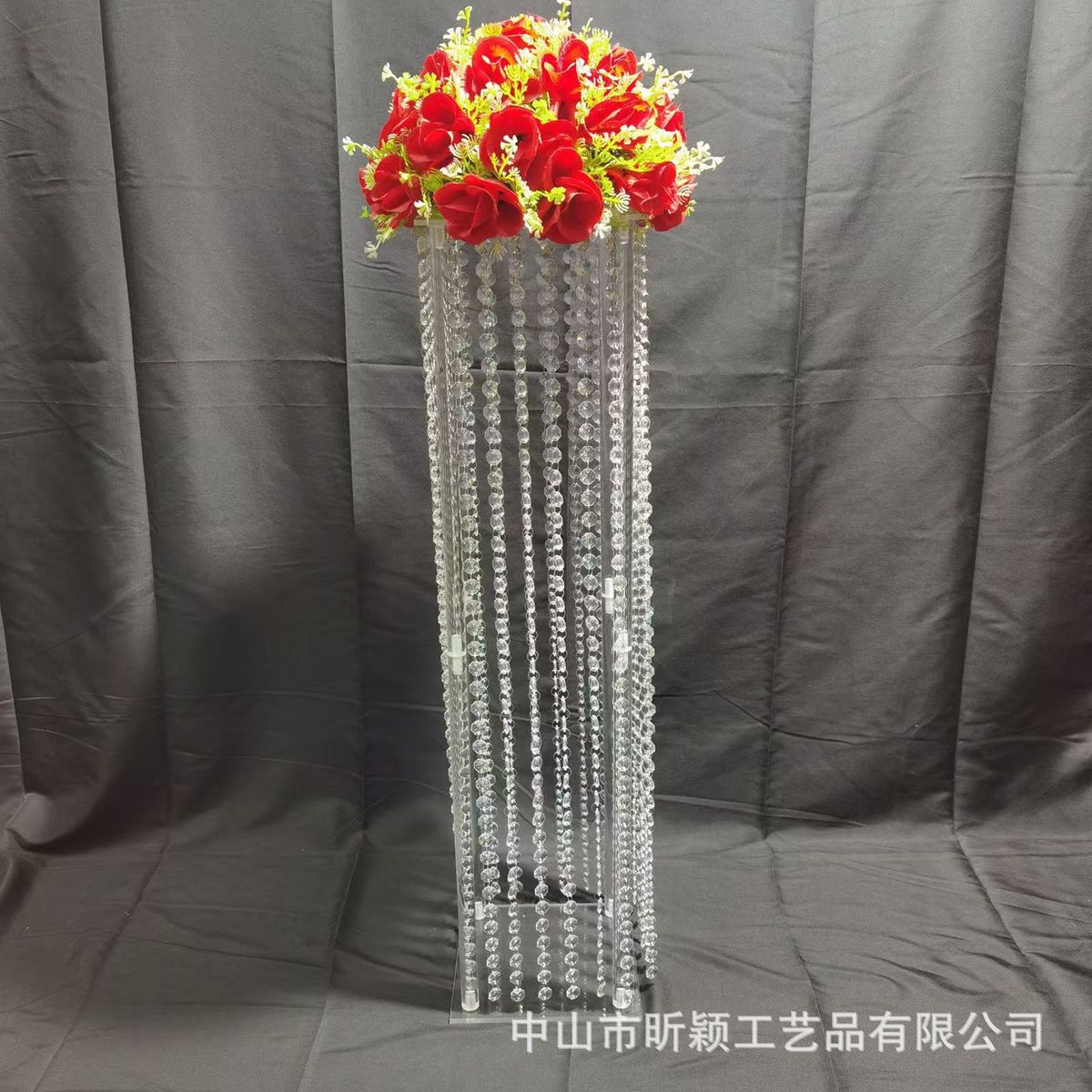透明婚庆道具t台亚克力路引婚庆水晶珠帘花架餐桌摆件创意装饰