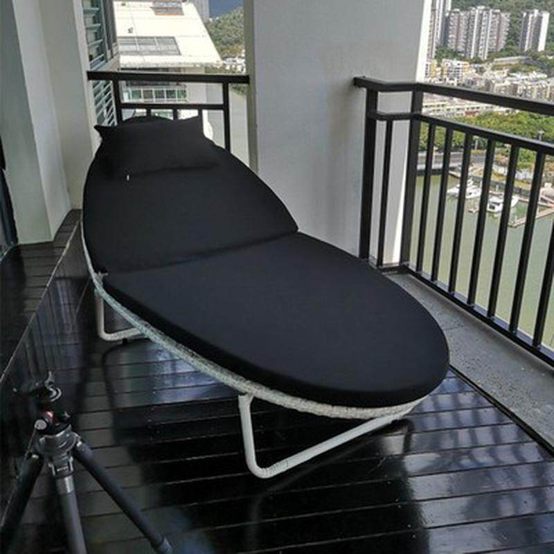 户外躺椅沙滩组合躺床午休床休闲藤编织茶几泳池庭院阳台懒人沙发