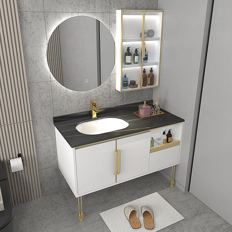 轻奢岩智能实木浴室柜组合现代简约洗手洗脸台盆洗漱台板手感镜柜,家装主材,浴室柜组合,淘宝优惠券,粉丝福利购,淘宝优惠卷