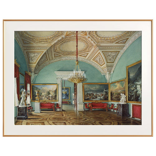 欧式装饰画宫殿复古法式风餐厅玄关美式壁画客厅蓝色冬宫建筑挂画
