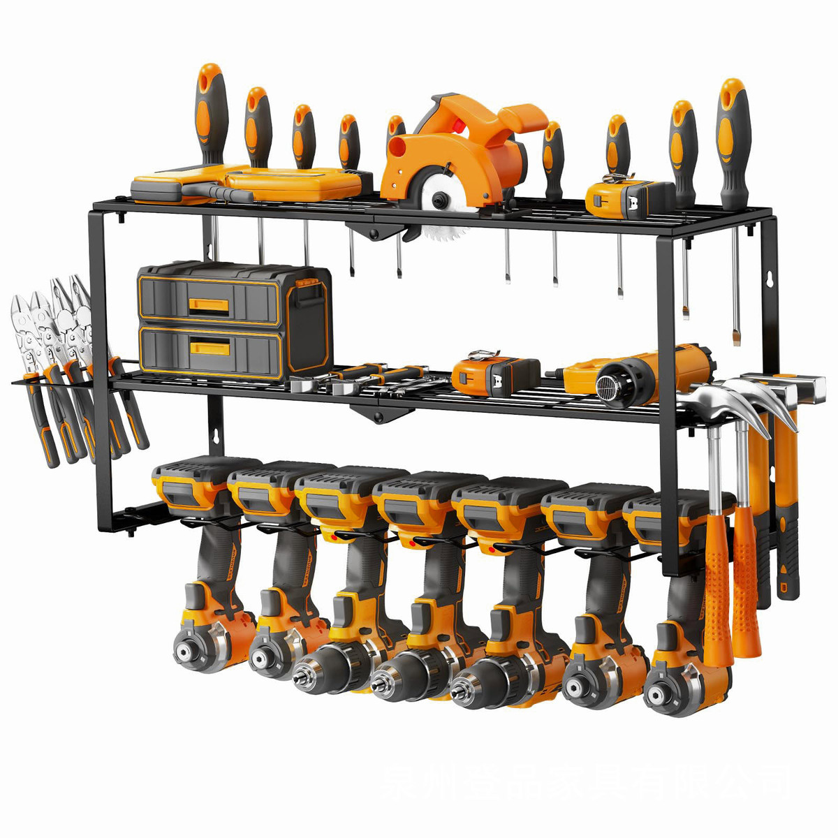 铁艺金属工具整理壁挂式电动工具架手电钻支架车库工具架收纳架