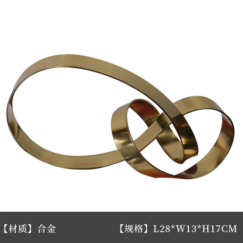 北欧创意摆件金属绳结桌面轻奢家居展厅客厅桌面简约软装装饰品