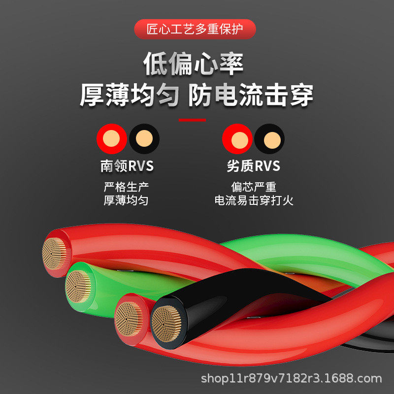 南领rvs纯铜消防花线11.52.5平方家用双绞线阻燃灯头充电照明线