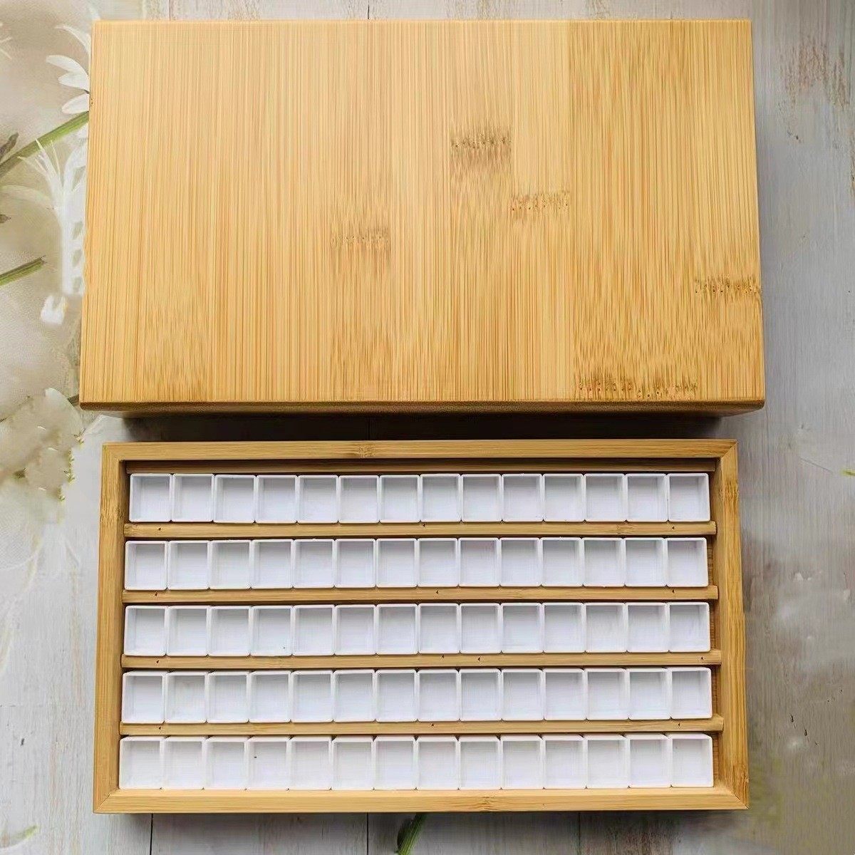 固体水彩颜料分装盒竹盒木盒50色70色水彩颜料收纳盒空盒现货,乐器/吉他/钢琴/配件,其它乐器配件,淘宝优惠券,粉丝福利购,淘宝优惠卷