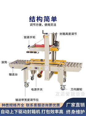 友打包机fxj6050上下驱动全自动封箱机大纸箱封口派胶带下贴加长