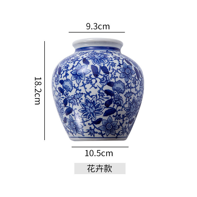 景德镇插花手绘青花瓷壁挂花盆植物花瓶新中式复古风墙饰壁饰陶瓷