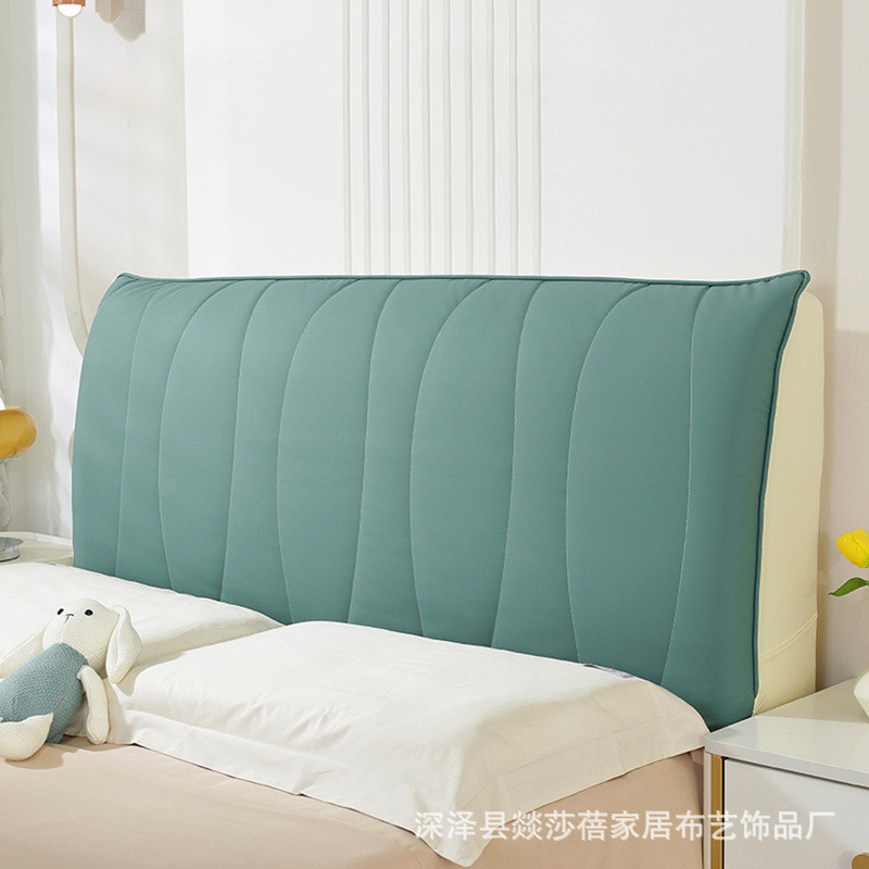 床头套罩2023新款猫抓布全包软包棉加厚皮木床靠背夹高级感奶油风