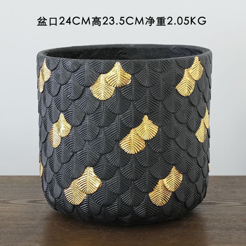 网红北欧简约创意大号长方形水泥花盆客厅室内落地盆栽绿植大花盆