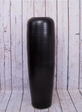 景德镇大号四件套 黑色陶瓷花瓶落地花瓶 纯手工釉色陶瓷花瓶摆件