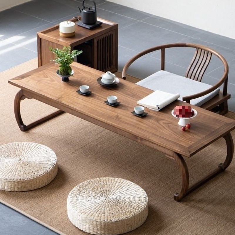禅意简约榻榻米茶桌茶几实木小桌子飘窗书桌阳台中式小矮炕桌家=