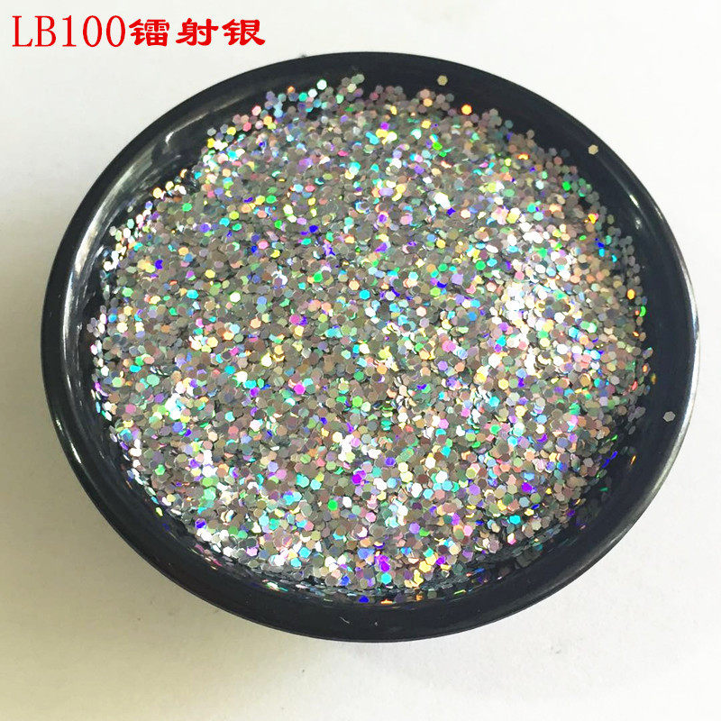 厂家直销耐高温镭射金葱粉美甲闪光片pet亮片闪粉色粉彩色亮粉