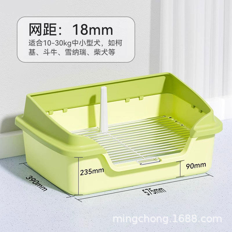 带狗狗厕所围栏小型犬尿盆防踩屎便盆狗砂盆不锈钢宠物大小便厕所