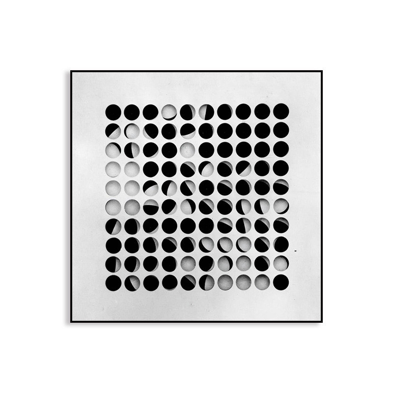 现代简约客厅装饰画几何抽象高级挂画黑白棋盘挂画书房餐厅墙壁画图片