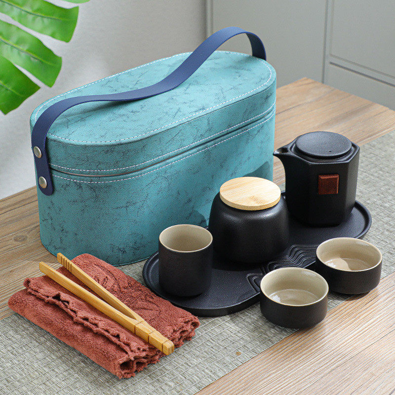 热销旅行茶具套装黑陶便携式户外茶具茶盘整套批发陶瓷简约收纳快,餐饮具,功夫茶具,淘宝优惠券,粉丝福利购,淘宝优惠卷