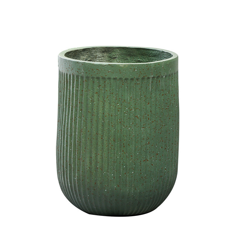 新品热销客厅落地托盘水泥镁泥花盆北欧ins带室内特大号绿植花盆