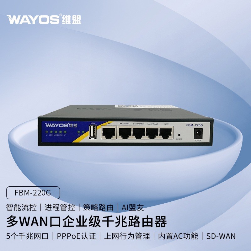 维盟FBM-220G多WAN口智能QOS上网行为管理PPPOE企业级千兆路由器
