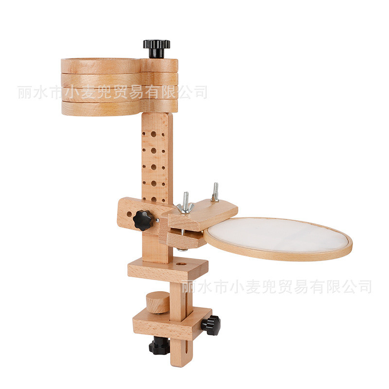 法式刺绣新款桌面绣夹绣绣花刺绣diy工具实木绣架可调节圈绷子
