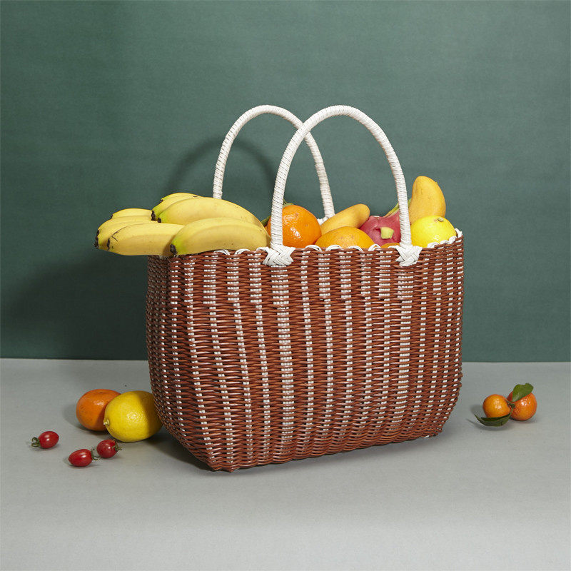热销Y25E买菜篮子收纳筐宠物水果购物篮手工编织野餐道具用品洗澡,收纳整理,橱柜收纳筐,淘宝优惠券,粉丝福利购,淘宝优惠卷