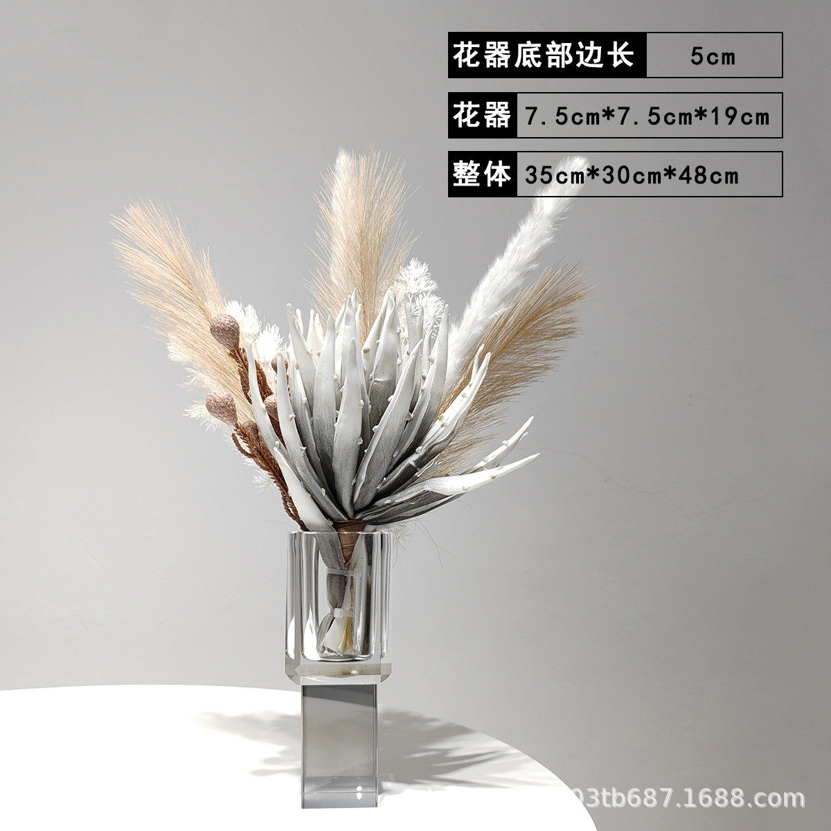 现代轻奢花瓶仿真花摆件售楼处洽谈桌装饰花插花摆设样板房软餐桌