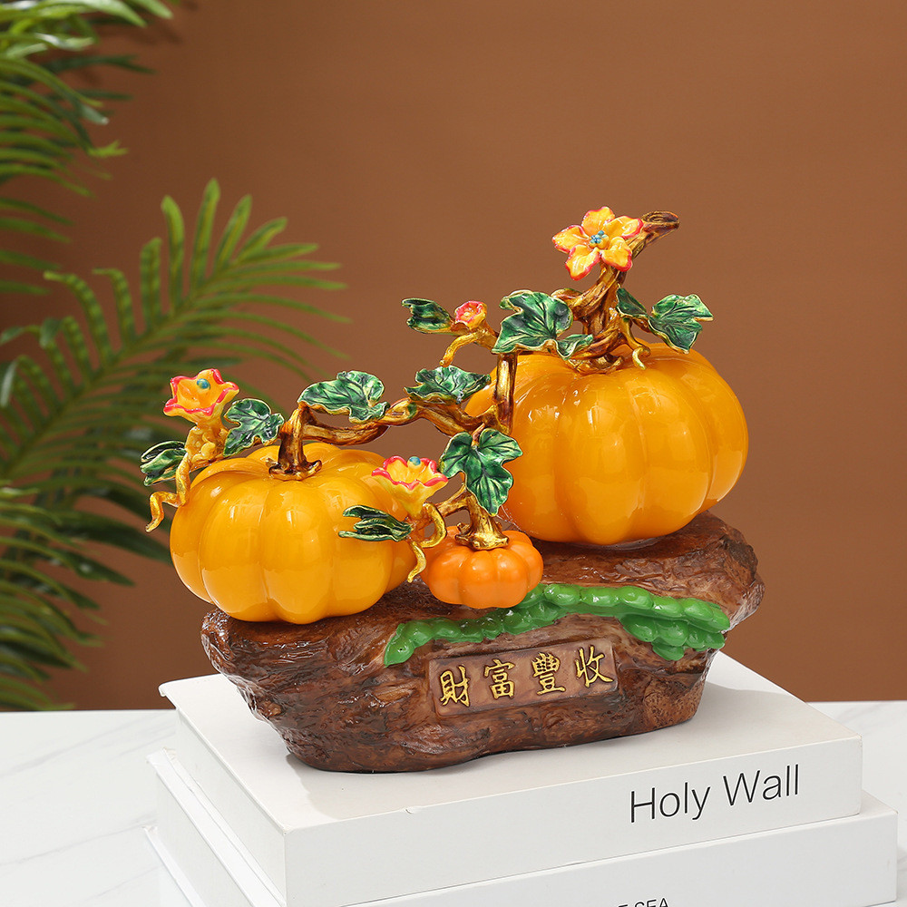 凌韵厂家直供琉璃南瓜丰收寓意客厅摆件玄关饰品酒柜电视柜装饰品