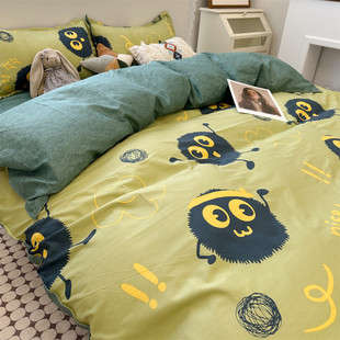 z655ins单人玫瑰花女生四件套床上用品被套床单学生寝室1.5复古三