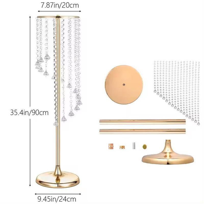 欧式铁艺婚礼现场布置花架电镀金装饰酒店主桌亚克力婚庆道具路引