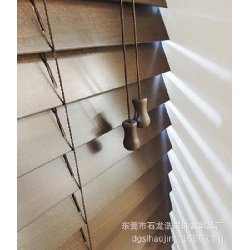 现货直销绳棒椴木百叶帘生产厂家销售调光窗帘高品质实木百叶窗帘