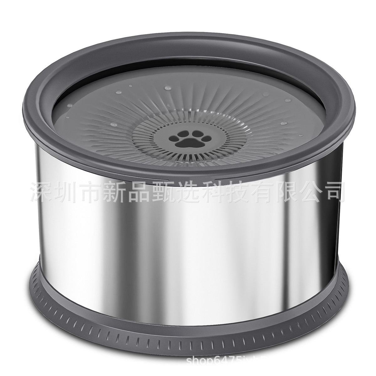 宠物不锈钢碗6.5l大容量漂浮宠物水碗活性炭过滤器防滑防溅不湿嘴