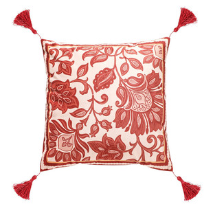 v2ws批发亚尼沙红色装饰沙发客厅抱枕靠垫婚庆靠枕新中式床头靠背