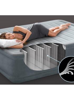 热销新款intex64414豪华加高双人充气床垫双层内置电泵线拉空气床