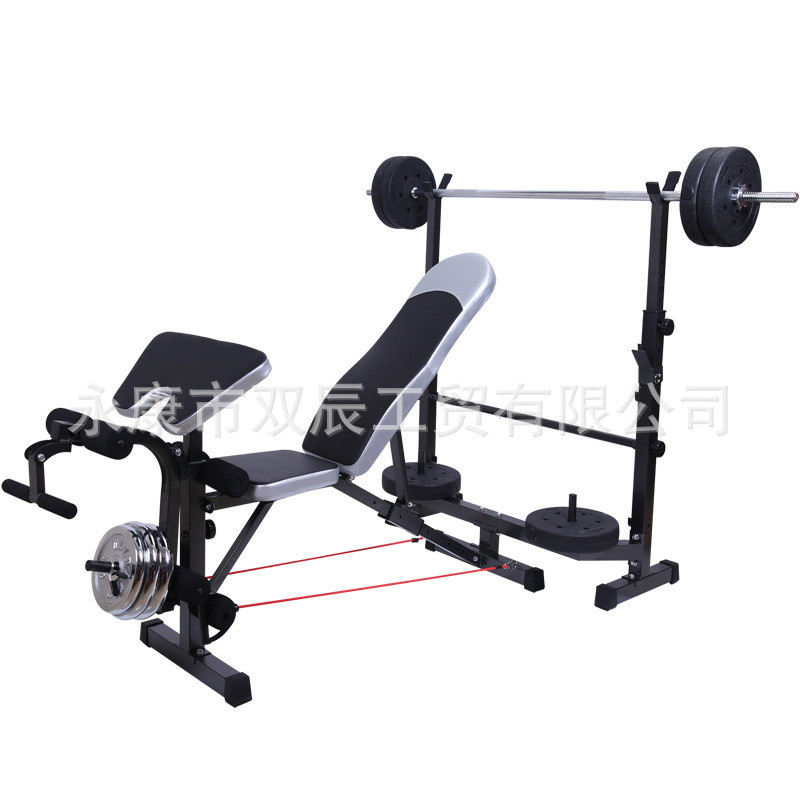 热销床杠铃卧推架仰卧板家用仰卧起坐举重室内哑铃凳综合训练健身