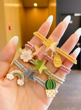 卡通小星星发圈发绳发饰马尾姐妹设计小众清新学生高精致耐用时尚