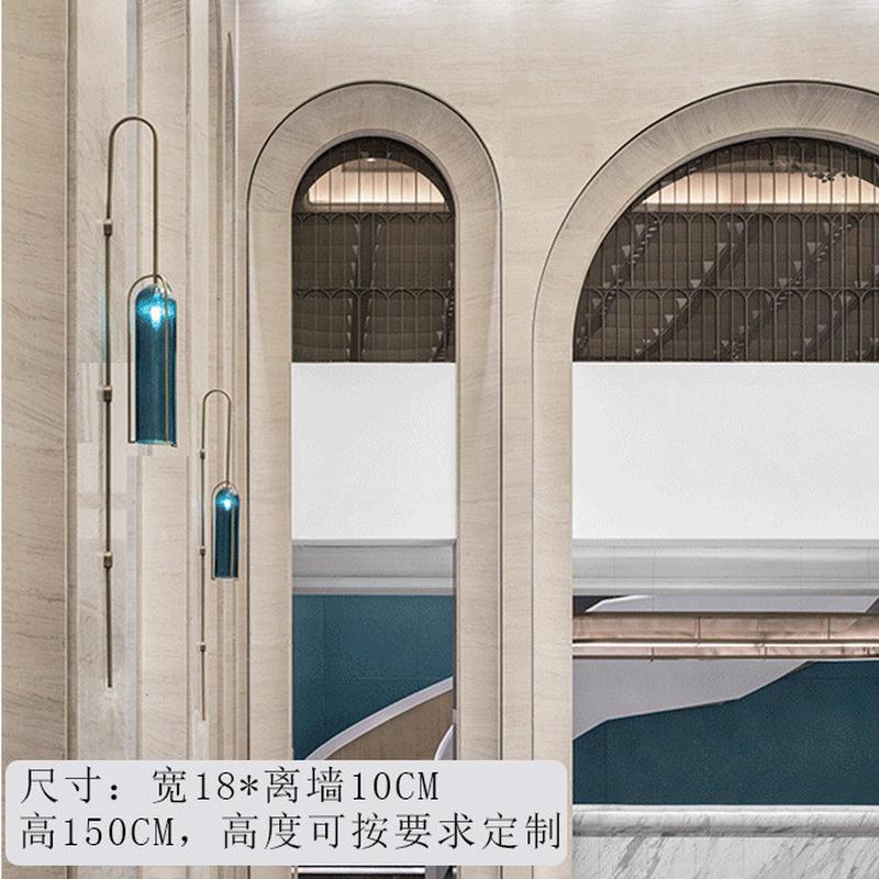 现代简约酒店大厅卧室过道长杆吸壁吊灯走廊床头客厅背景墙大壁灯