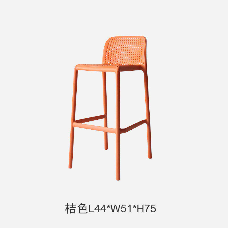 北欧塑料吧台椅现代简约轻奢设计师吧椅堆叠网红酒吧户外高脚凳子