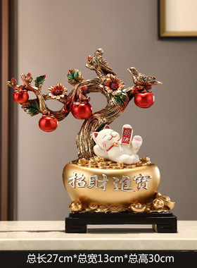 可爱招财猫摆件猫入户门玄关客厅电视柜躺赚家居装饰乔迁新居礼品
