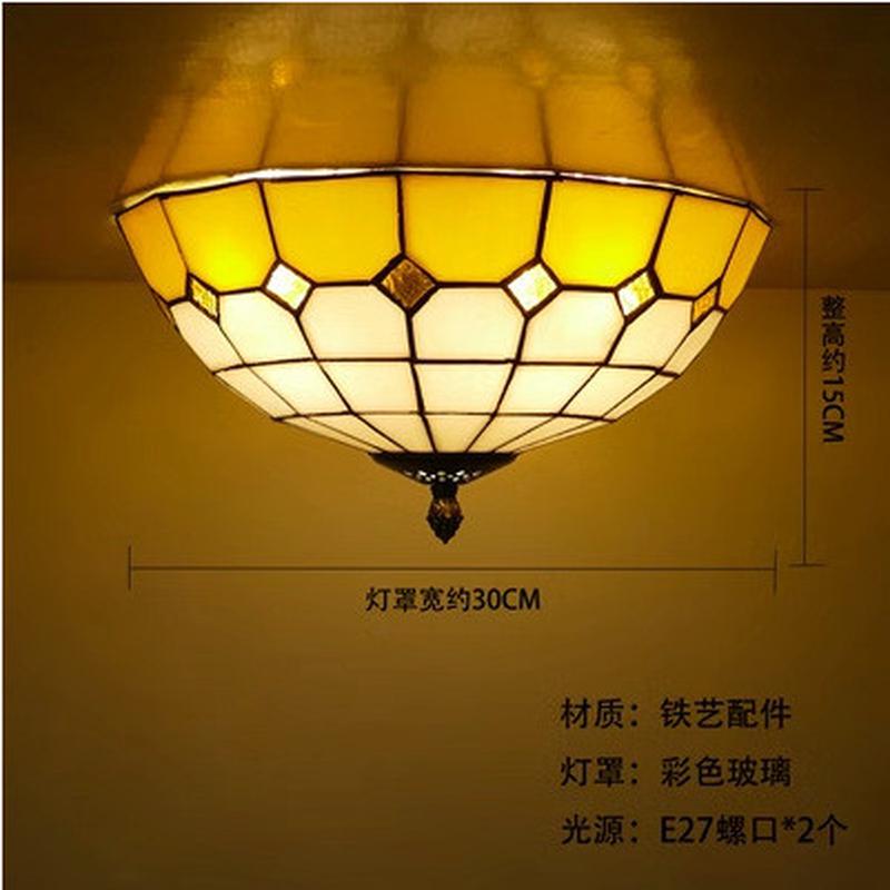 蒂凡尼欧式复古吸顶灯客厅酒吧艺术地中海卧室玄关阳台过道灯饰具