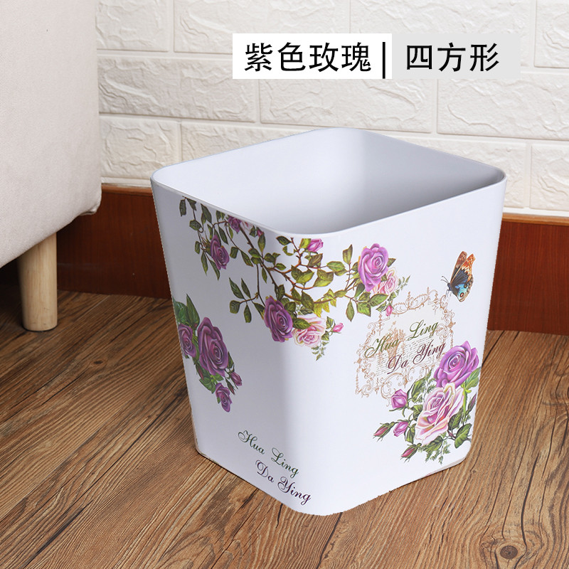 运隆颜密胺塑料垃圾桶大号无盖创意时尚家用客厅方形圆形高欧式值