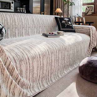 防万能雪尼尔沙发盖布巾全包猫抓四季通用轻奢高级感防滑套罩坐垫