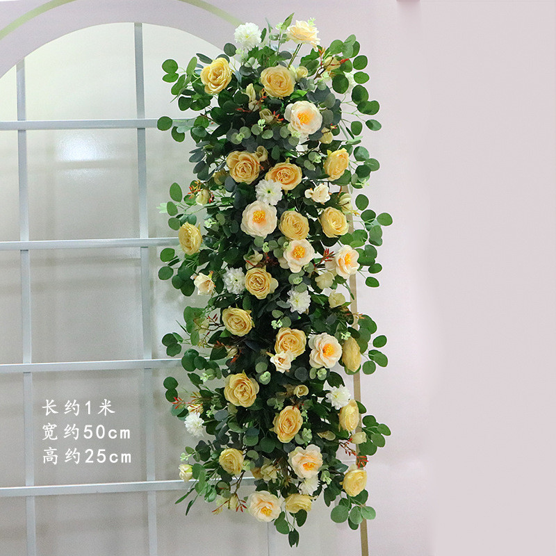 森系道具花排婚礼背景舞台装饰仿真排花橱窗展厅拍照布置花艺婚庆